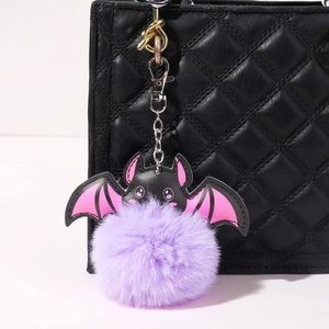 NIP PINK AND PURPLE BAT BAG CHARM
